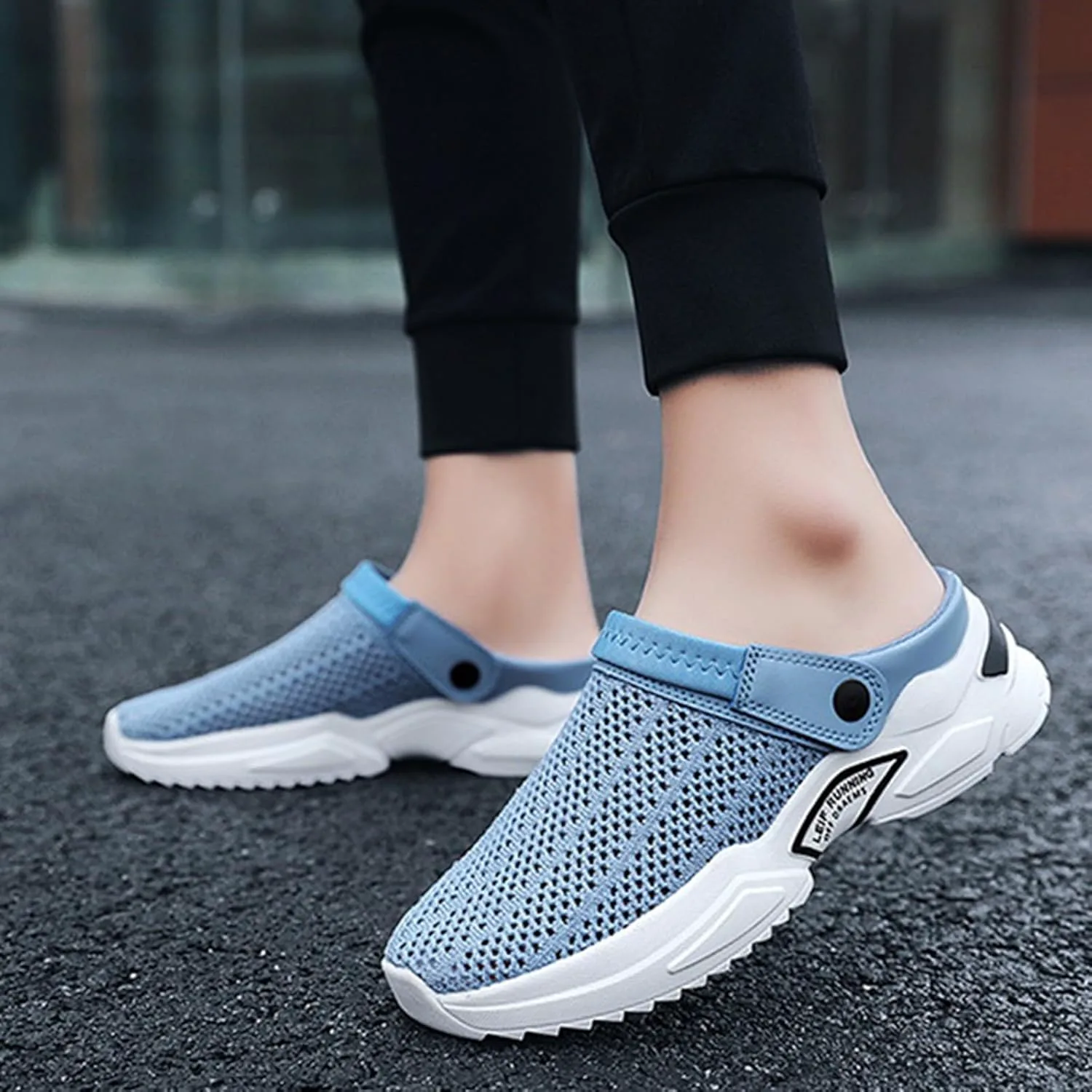 Мужские комфортные летние сандалии, дышащие, легкие, повседневные слипоны для прогулок на улице и на пляже Generic, серый — фото 4