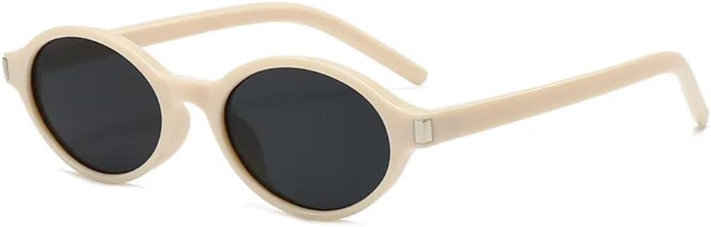 

Солнцезащитные очки для мужчин и женщин - защита UV400 - маленькие овальные, в стиле панк, с леопардовым принтом, синего цвета, для занятий спортом на открытом воздухе и вождения DSVIGF, Beige Grey