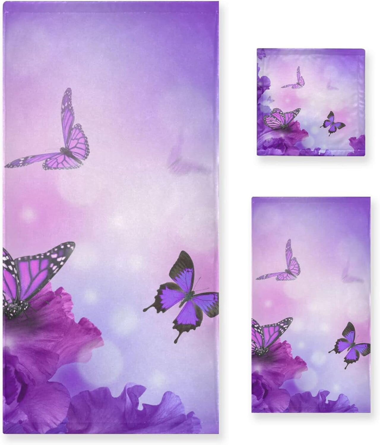 

Набор полотенец Moudou Purple Butterfly 3 шт, разноцветный