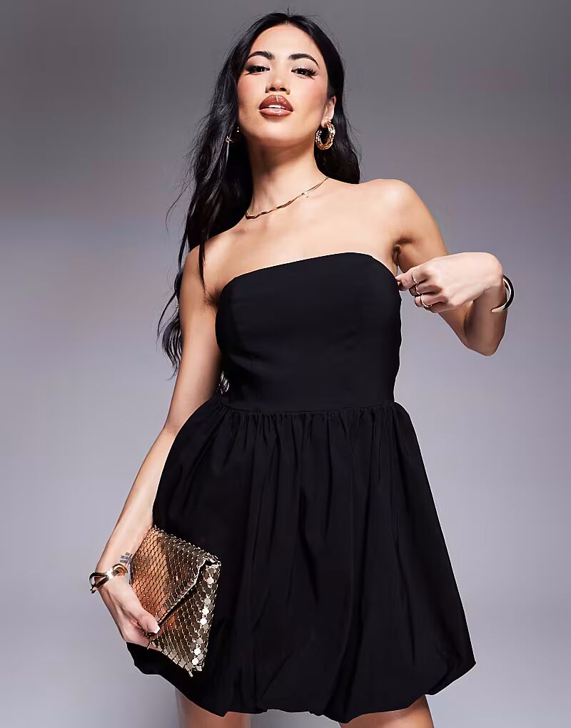 

Мини-платье-бандо River Island черного цвета