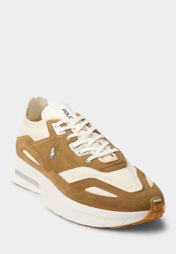 Трикотажные кроссовки boerum со вставками из замши Polo Ralph Lauren, Desert Tan/Deckwash White — фото 2