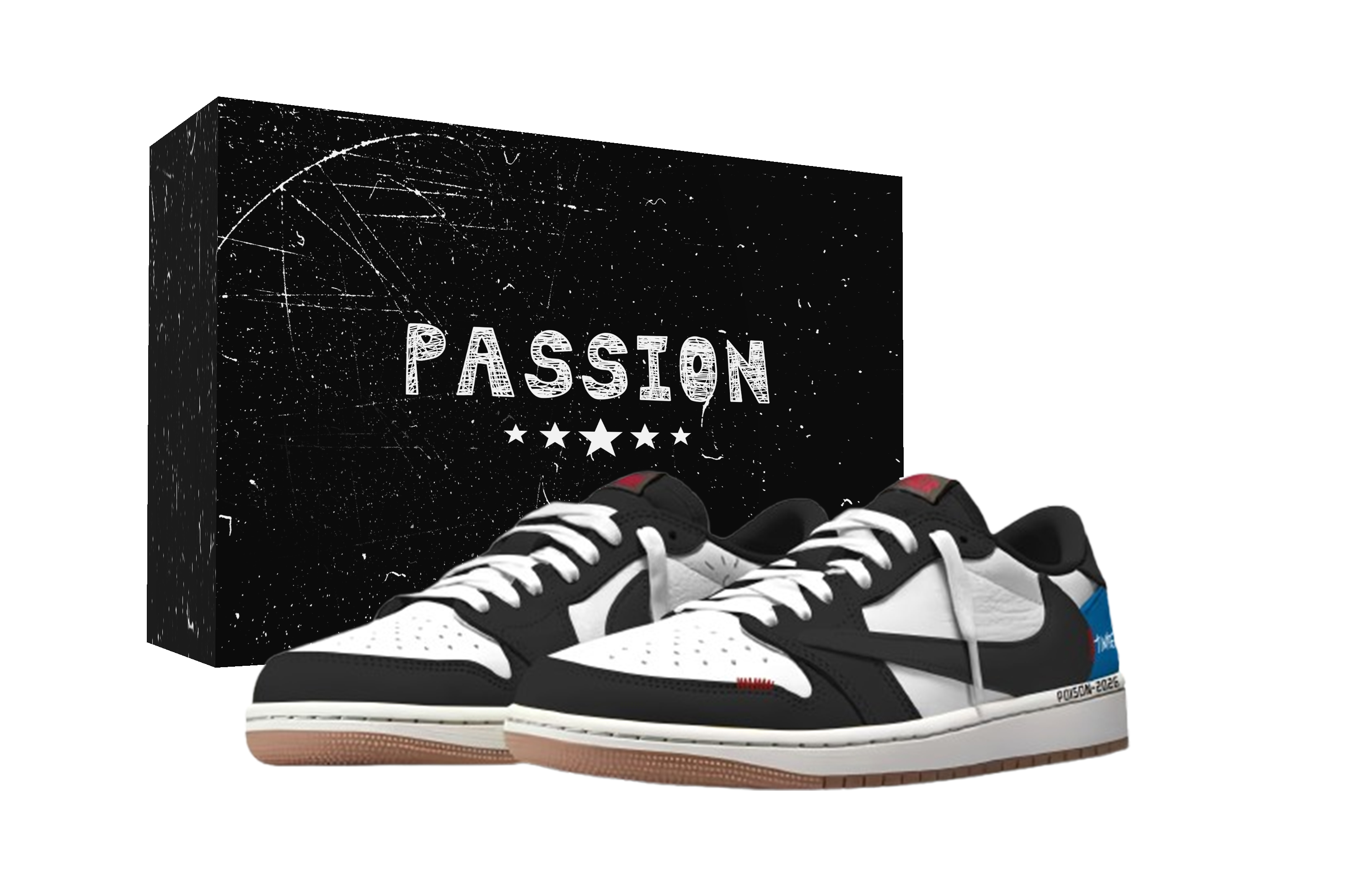 

Кроссовки Travis Scott x Air 1 Lightning Travis Scott X AJ1 Low Jordan, черный белый синий