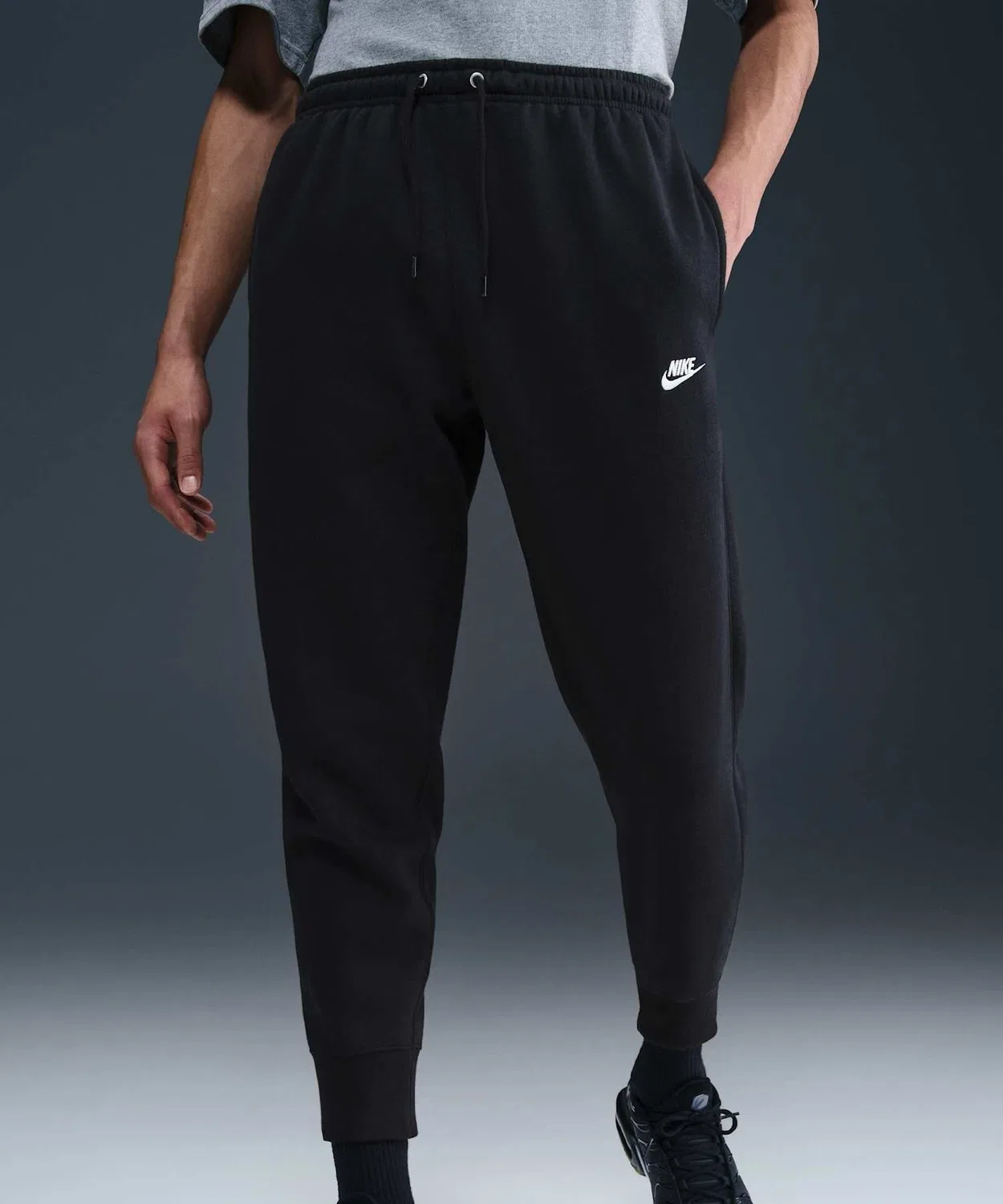 Джоггеры мужские Nike Club стандартный фит хлопок черный — фото 2