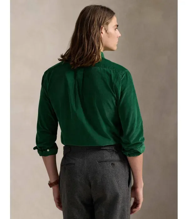 Вельветовая рубашка custom fit Polo Ralph Lauren, зеленый — фото 3