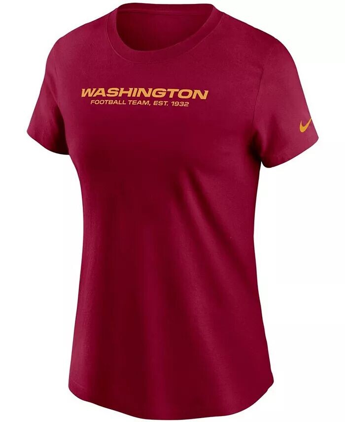Женская бордовая футболка с логотипом футбольной команды Washington Football Team Essential Nike — фото 2