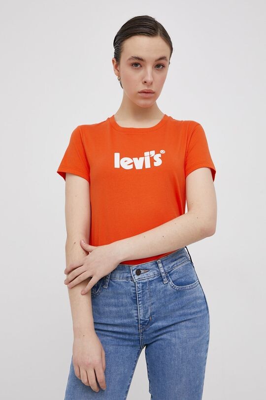 

Хлопковая футболка Levi's, оранжевый