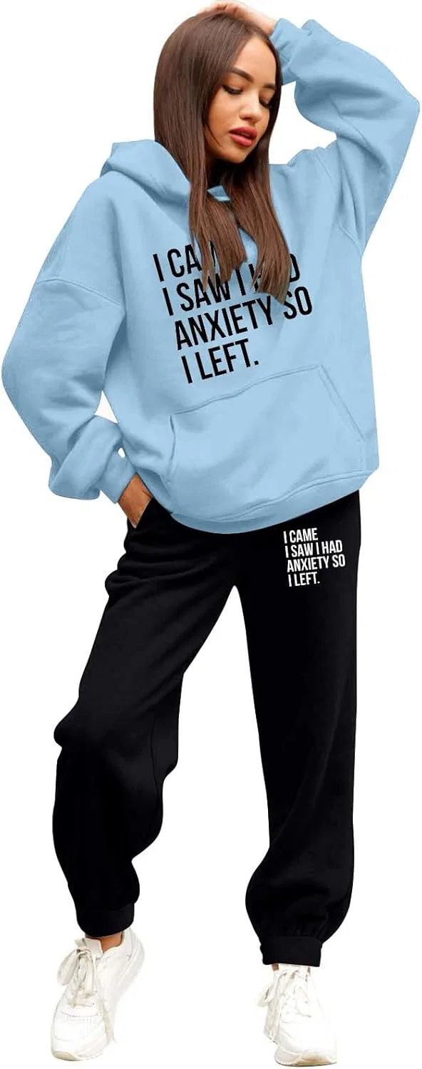 Спортивный костюм из двух предметов, толстовка с капюшоном и штаны, Light Blue