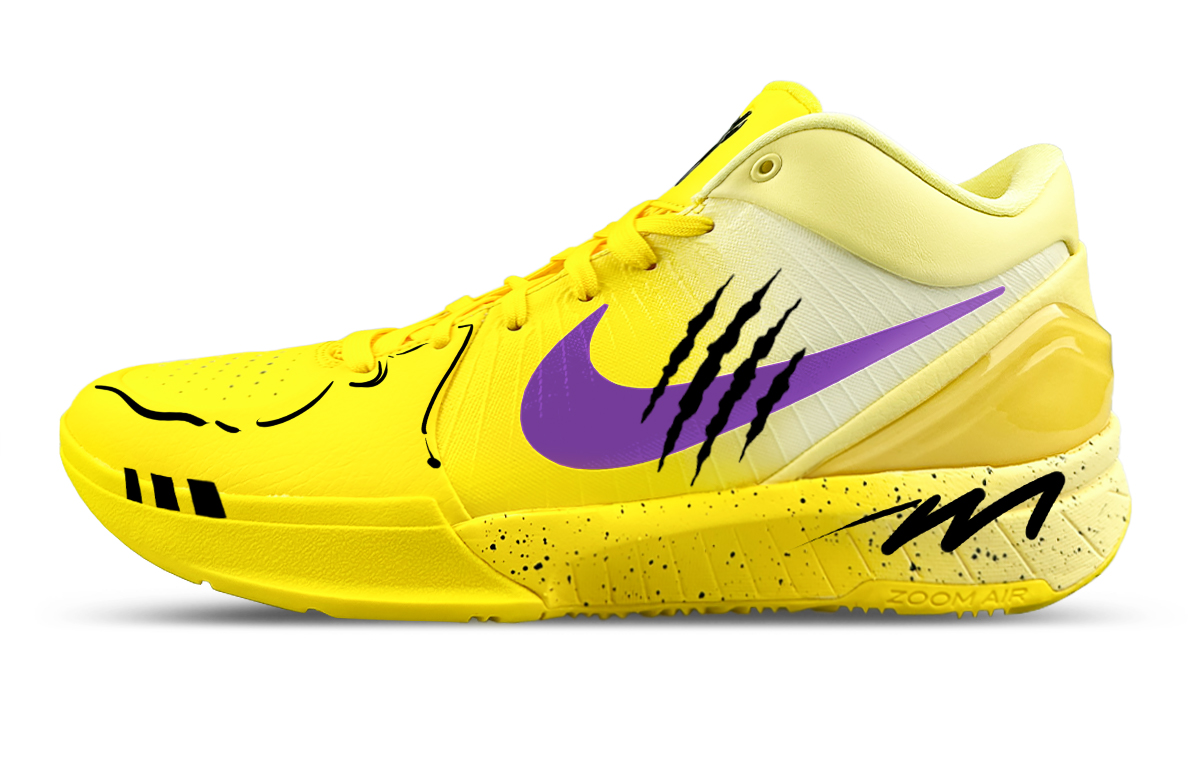 Nike Баскетбольные кроссовки Zoom Kobe 4 с низким верхом, устойчивые к истиранию, унисекс, желтые