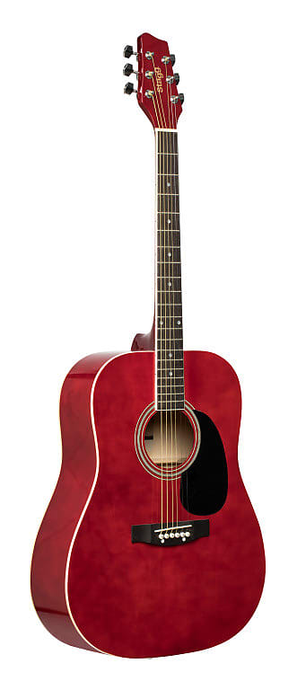 

Акустическая гитара STAGG Red dreadnought acoustic guitar with basswood top