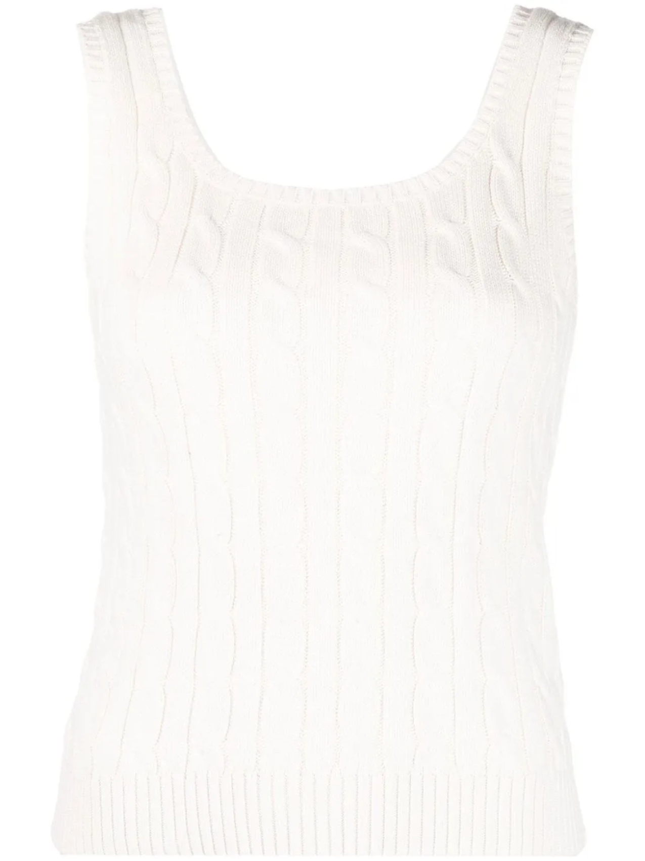 

Lauren Ralph Lauren топ фактурной вязки с U-образным вырезом, нейтральный