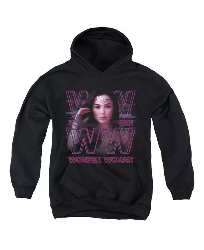 

Мальчики 84 Молодежная толстовка Vaporwave Pull Over Hoodie / Толстовка с капюшоном Wonder Woman, черный