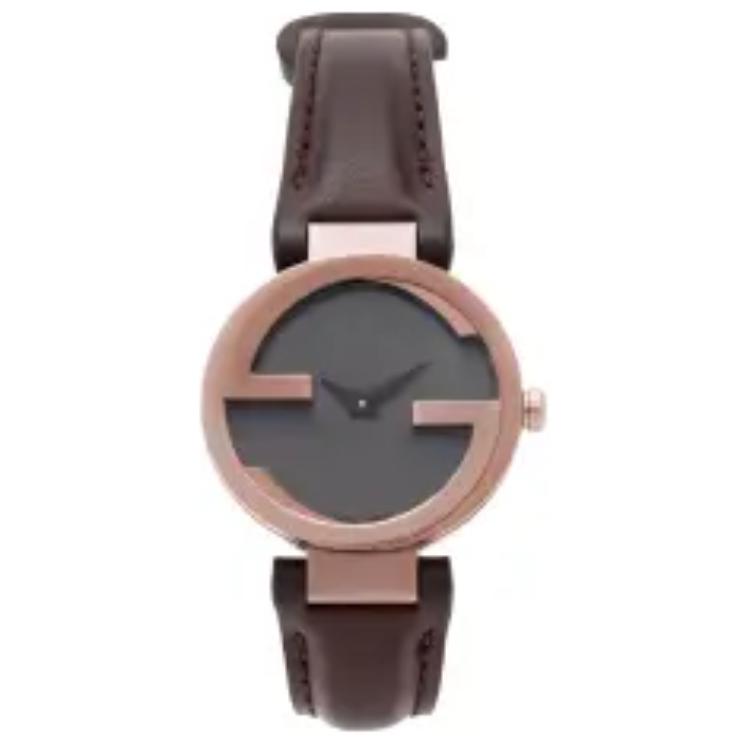 

GUCCI Часы Interlocking Wrist Watch Quartz Movement Leather Strap Black Dial Women's