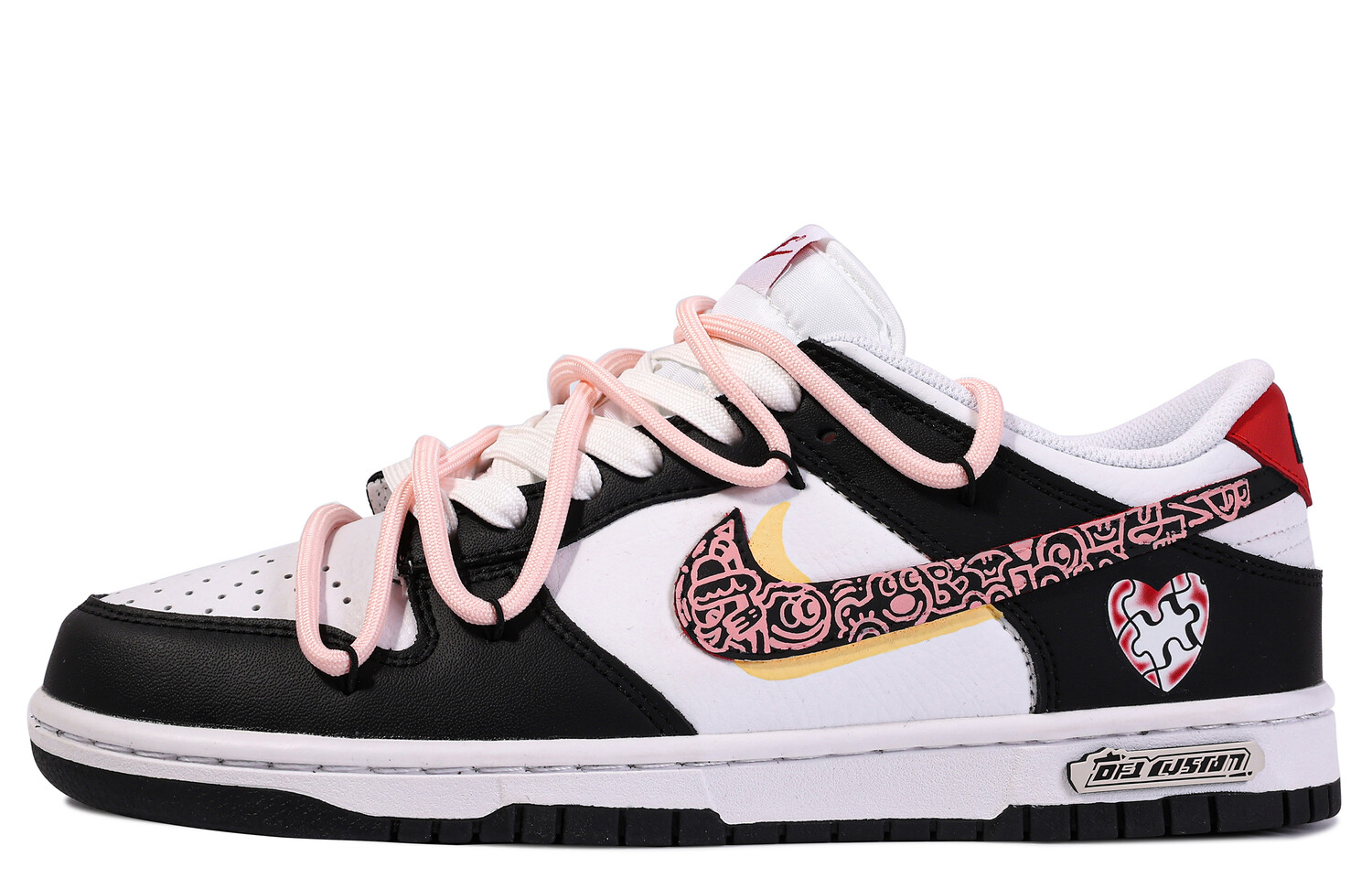 

Кроссовки Nike Dunk Skateboarding Shoes Men Low-top Black/white/pink, черный