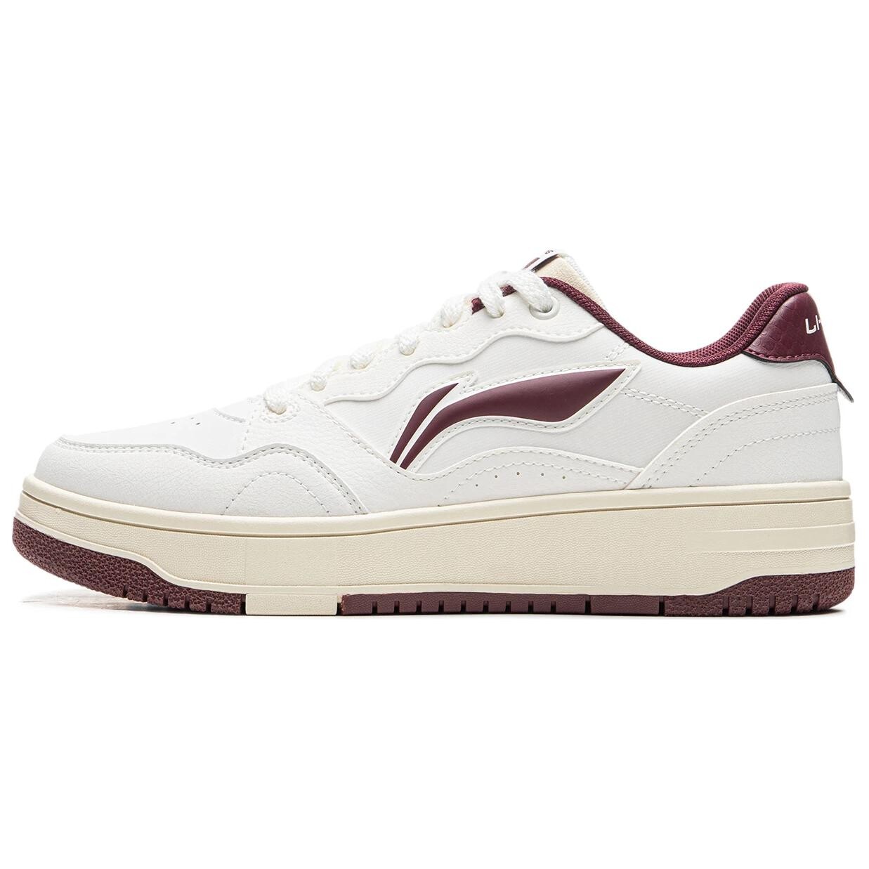 

Кроссовки LINING Tianji Soft Skateboarding Shoes Women's Low-top Cloud Mist White / Crimson Purple, белый