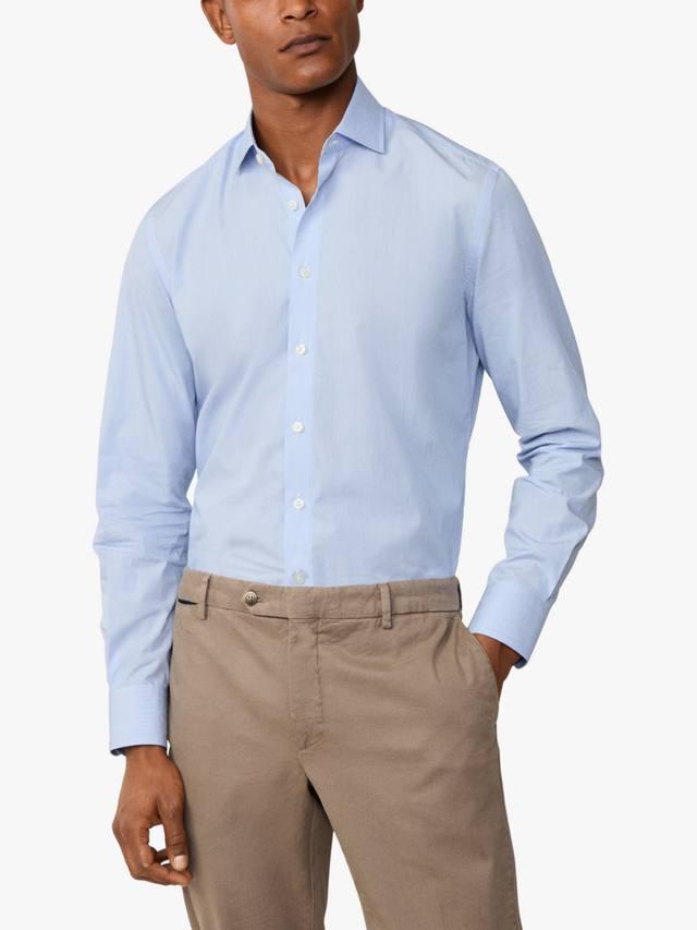 

Хлопковая классическая рубашка с длинными рукавами Hackett London, Sky Blue