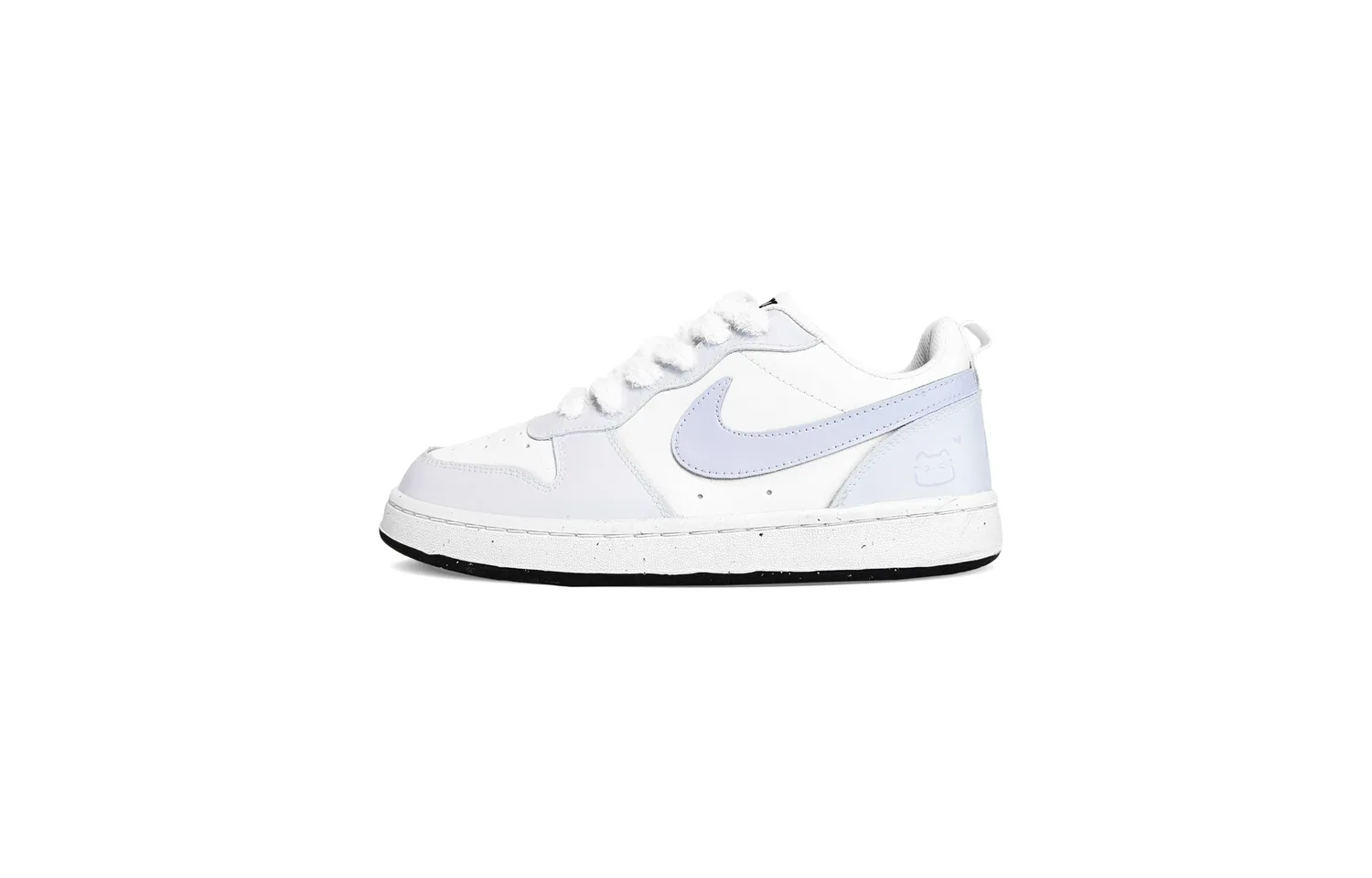 Nike Кроссовки для скейтбординга Court Borough Grape White Tea из синтетической кожи, устойчивые к истиранию, низкие, светло-фиолетовые, детские