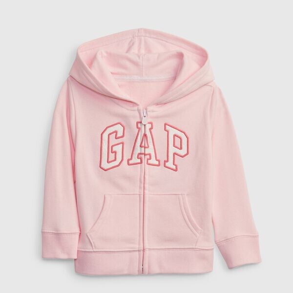

Толстовка с капюшоном на молнии с нашивкой-логотипом Gap, розовый