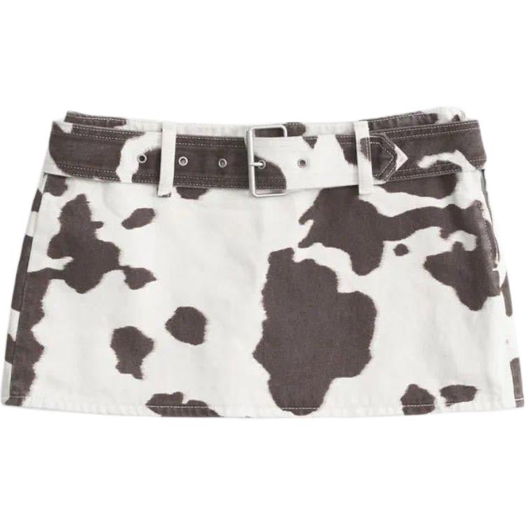 

Джинсовые шорты-юбка женские cow Abercrombie＆Fitch, Cow Pattern