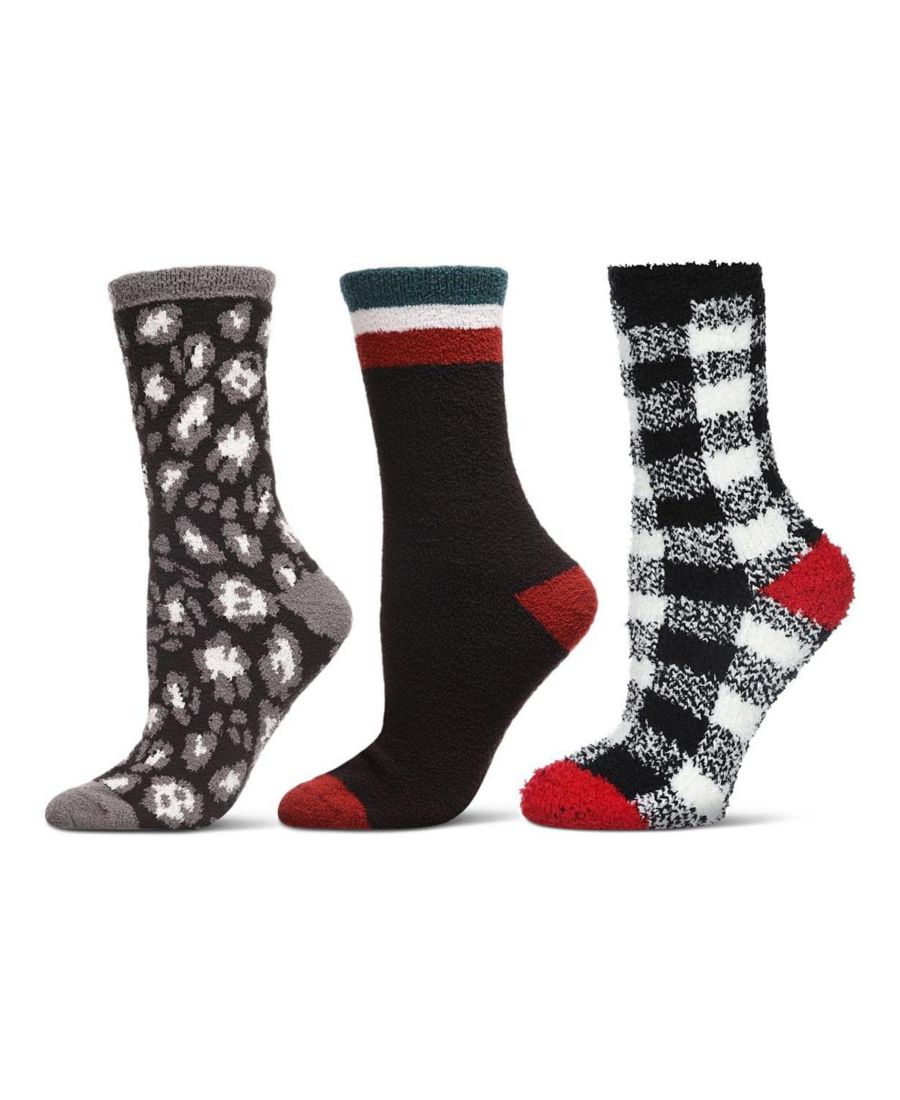 

Женские уютные носки Cozy Crew Socks (3 пары в упаковке) MeMoi, Black black