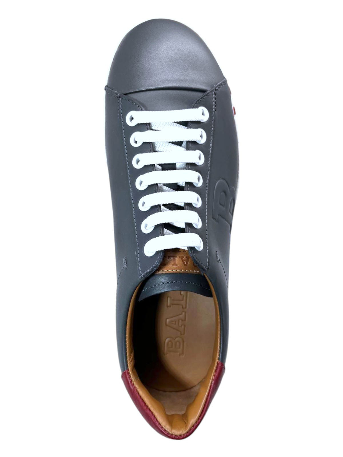 Bally Asher 6217401 Мужские темно-серые однотонные кроссовки из телячьей кожи Размер 6.5, серый — фото 3