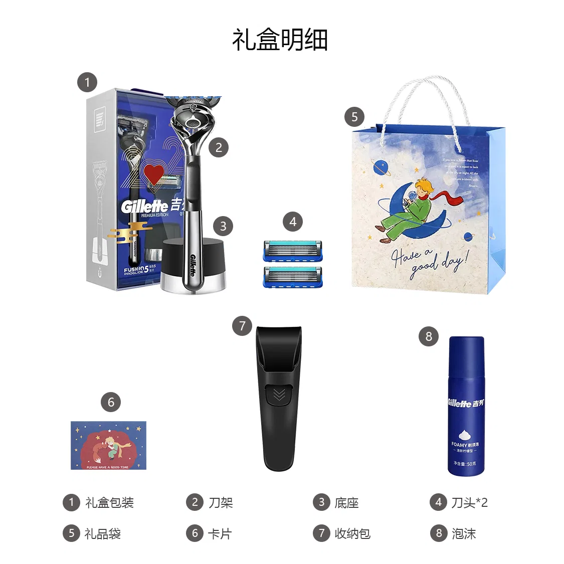 Бритвенный набор Gillette Zhi Shun с магнитной подставкой — фото 3