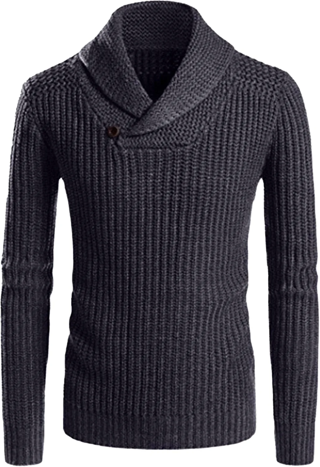 

Мужской свитер с воротником шаль на пуговицах Regular Fit