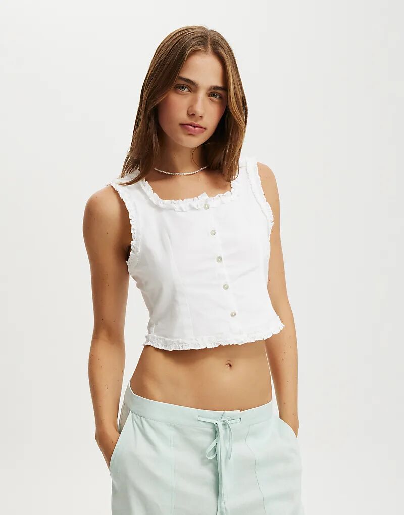

Топ Cotton On Emily с оборками белого цвета Cotton On