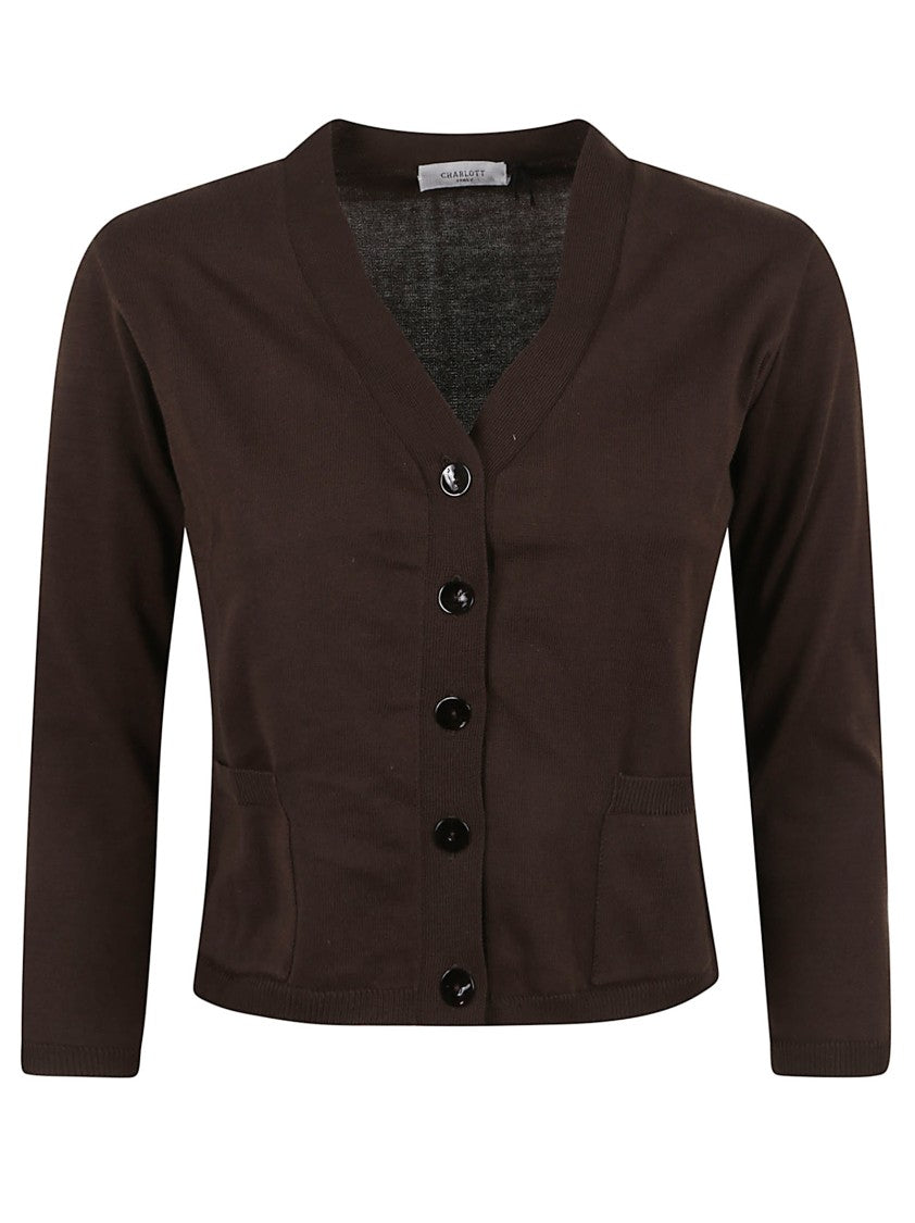 

Короткий коричневый кардиган из хлопка Charlott