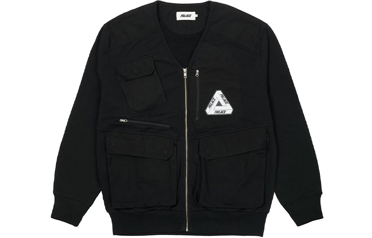 

Свитшот с застежкой-молнией на передней панели Palace, черный