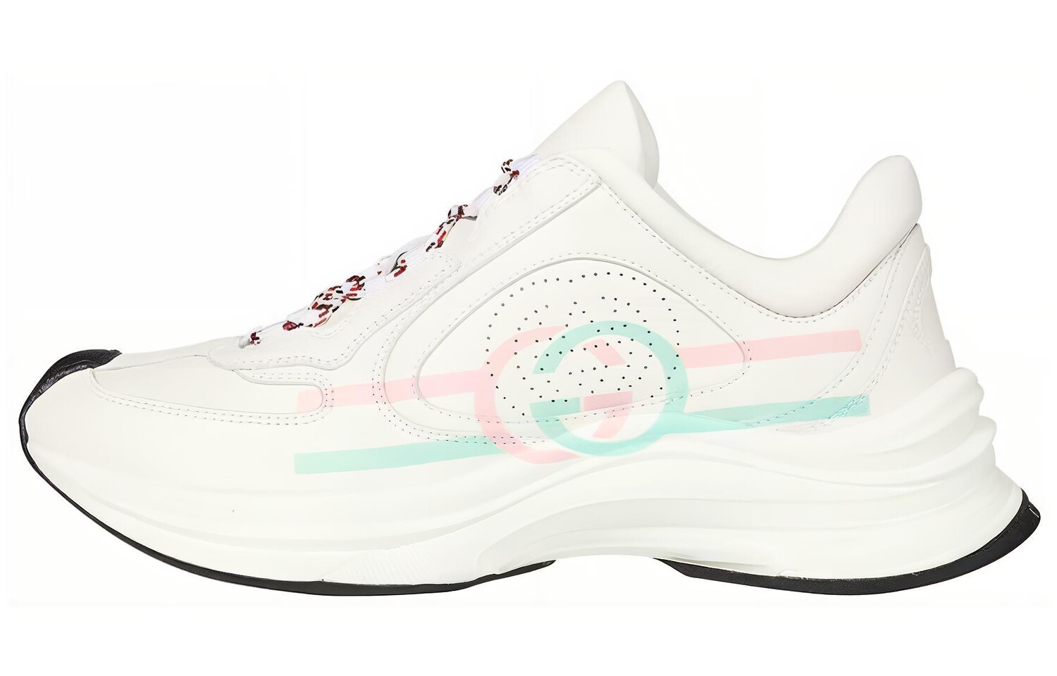 Кроссовки женские Gucci Run, белый / розовый / бирюзовый