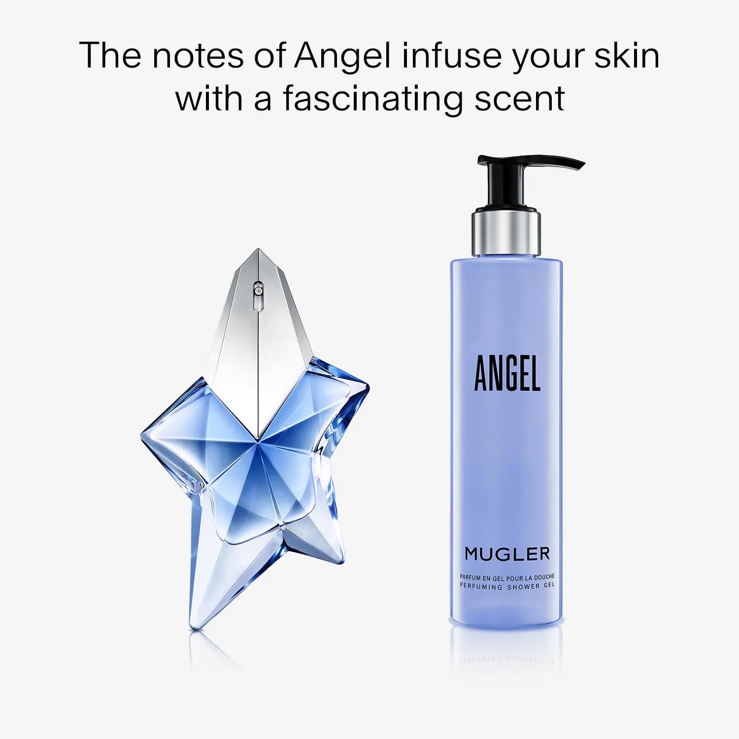 Mugler Angel - Гель для душа - Цветочно-древесный аромат для женщин - С пионом, пралине и древесным аккордом - 6,7 жидких унций, blue — фото 3