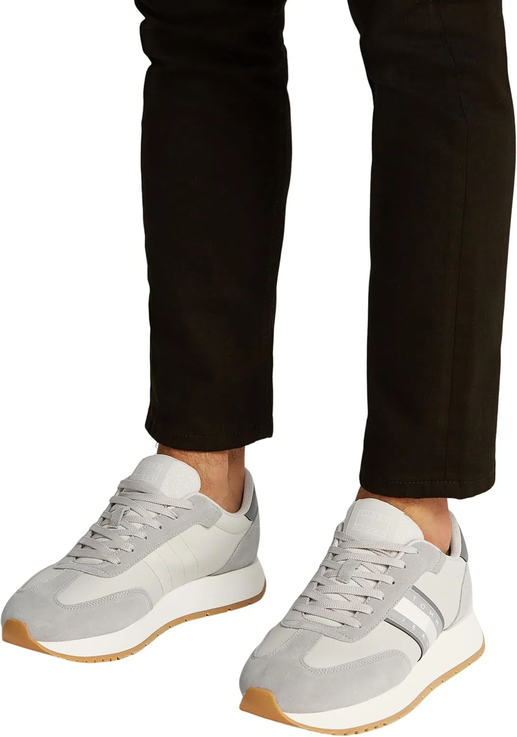 Мужские кроссовки Tommy Jeans Runner Trainers Retro Low Top Tommy Hilfiger, Grey Granite Road — фото 3