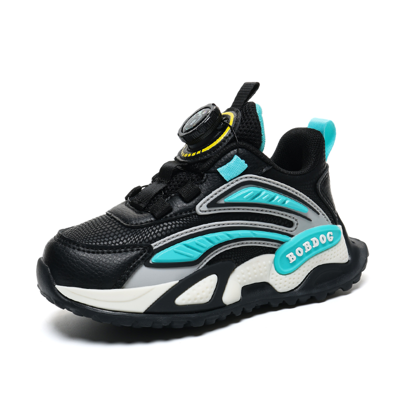 

Низкие детские кроссовки для бега BOBDOG, черный/зеленый