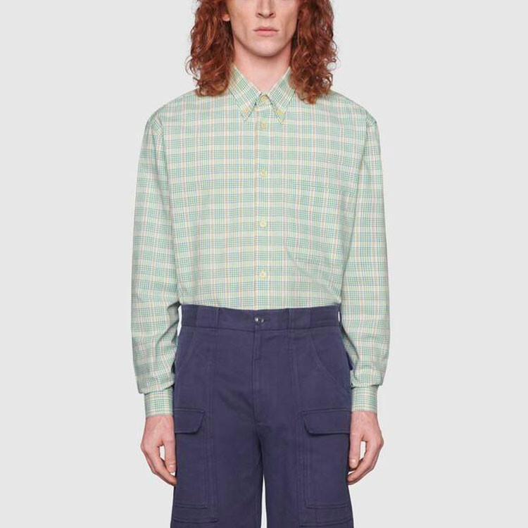 Рубашка мужская The North Face X The North Face Gucci, зеленая, зеленый — фото 2