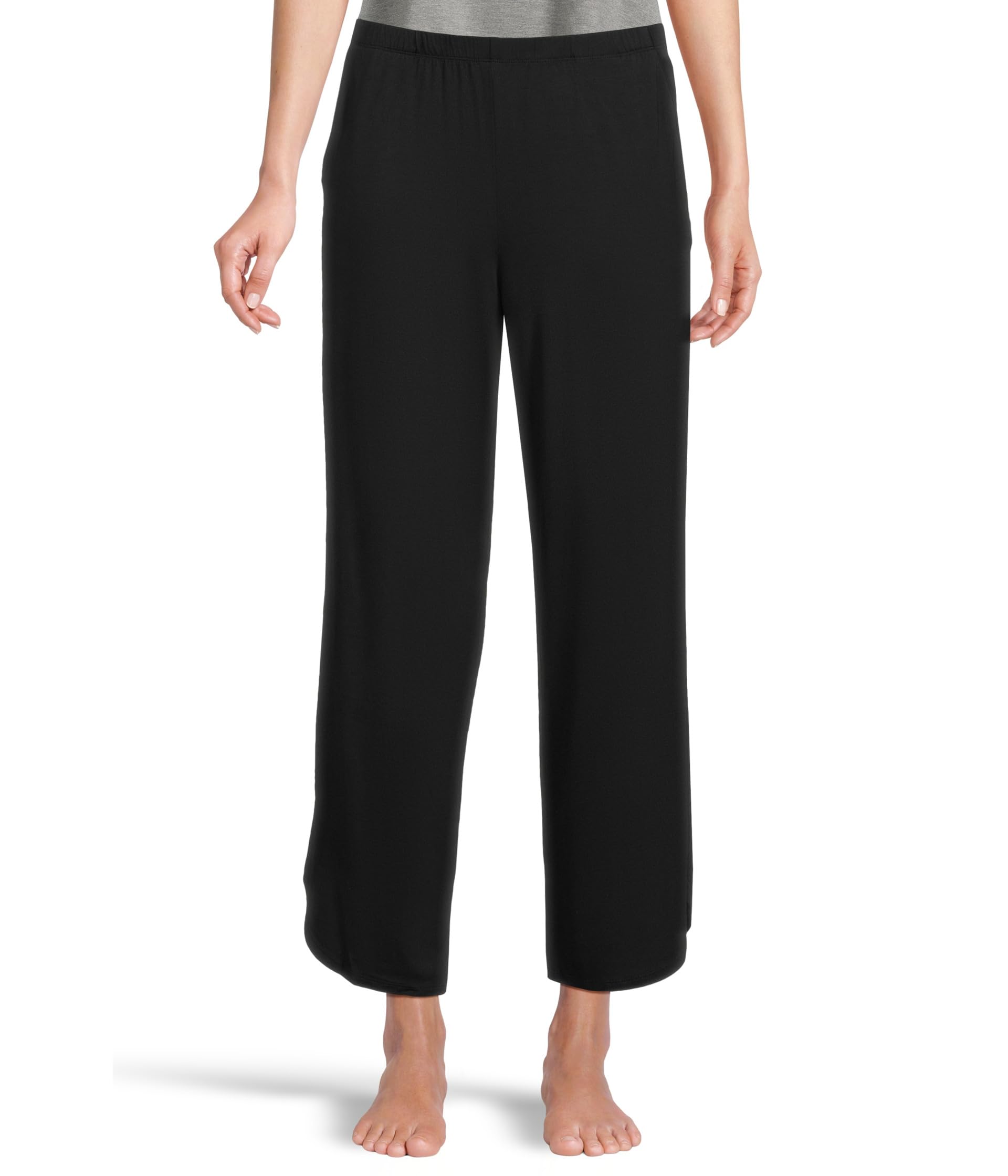 

Брюки Barefoot Dreams Ultra Soft Jersey Curved Hem Cropped Pant, черный