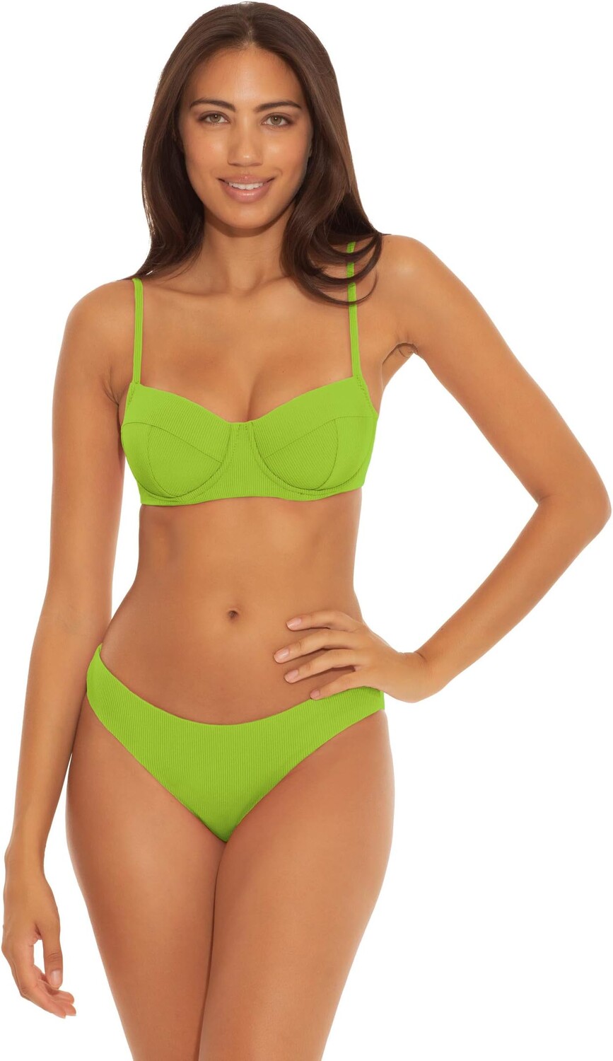 

Купальный топ BECCA Fine Line Rib Giselle Underwire Top, цвет Kiwi