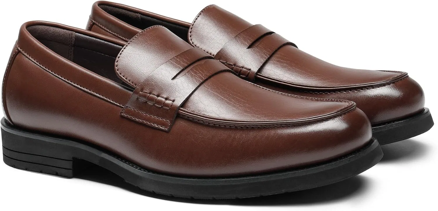 Мужские деловые лоферы без шнурков Bruno Marc, Dark Brown — фото 4