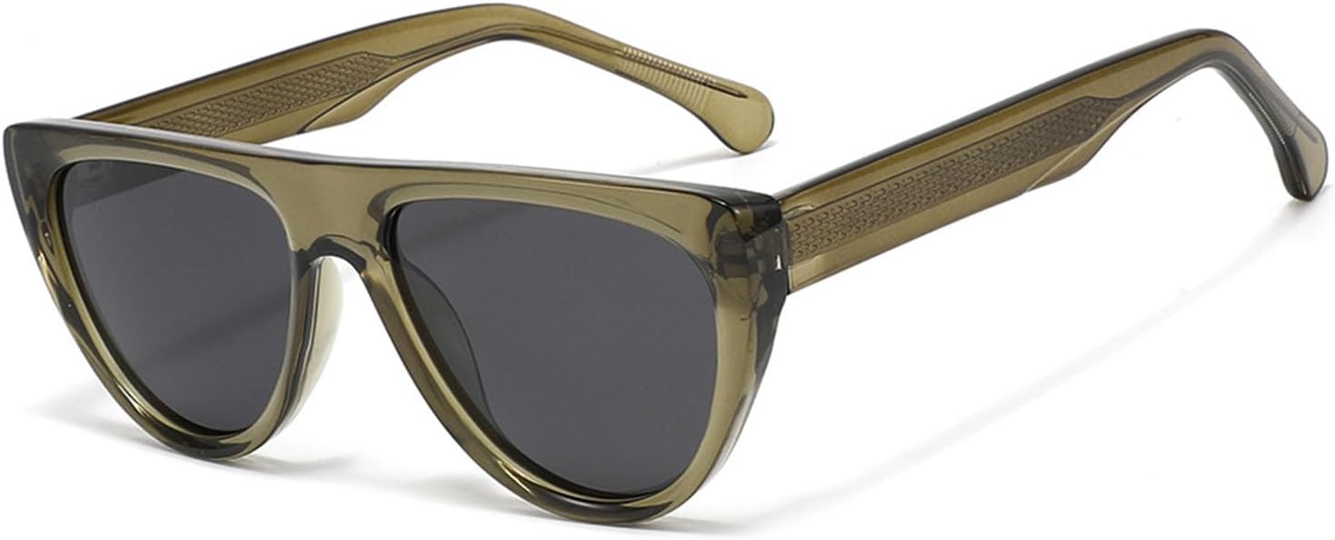 

Поляризованные квадратные солнцезащитные очки TR90 для женщин - ретро-оправа с плоским верхом, защита от УФ-излучения UV400 для вождения, зеленый цвет для рыбалки, 1 Bubmari, Green