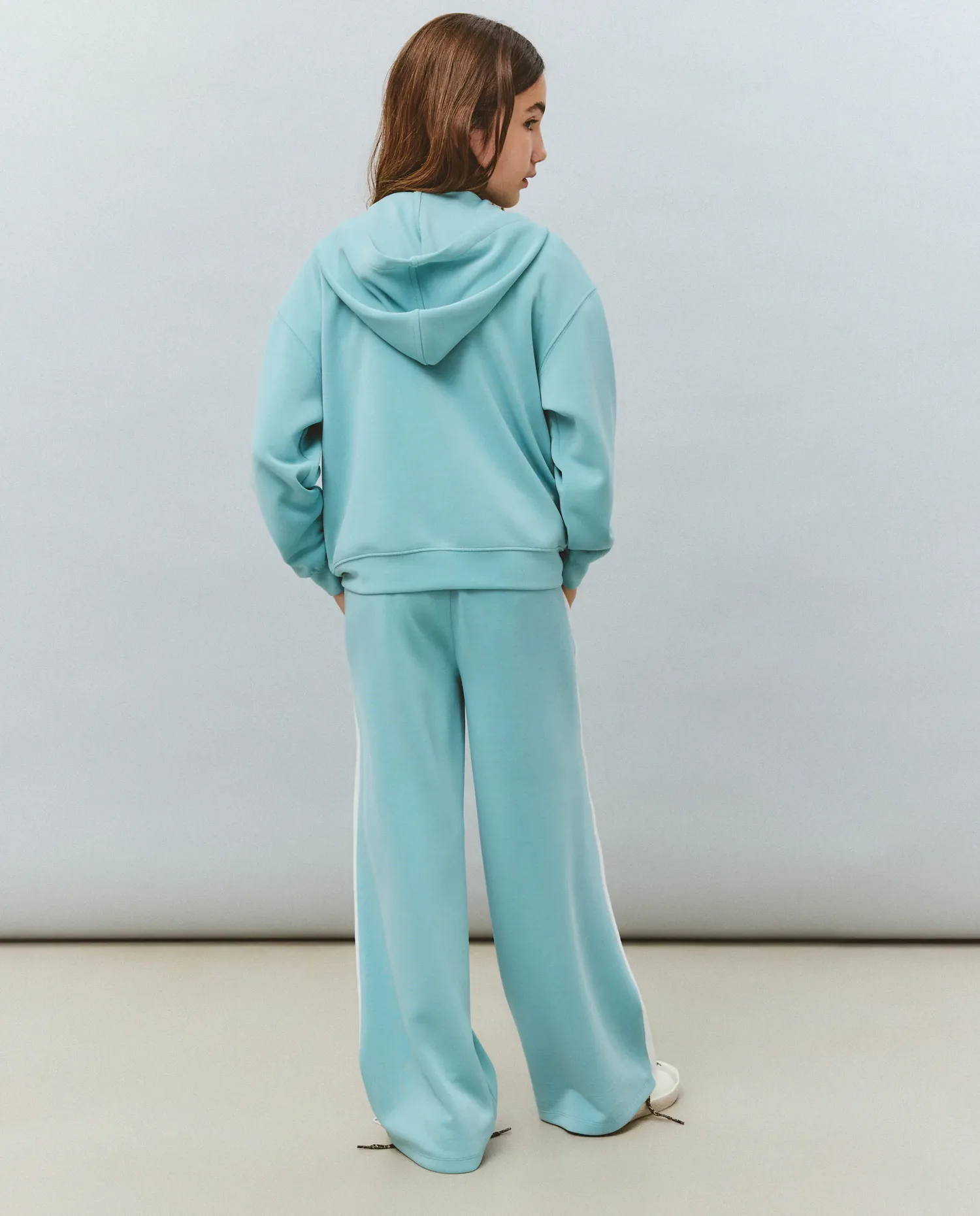 Открытая свитшот с капюшоном из модала для девочки Kids El Corte Inglés, 582 Verde Agua — фото 3