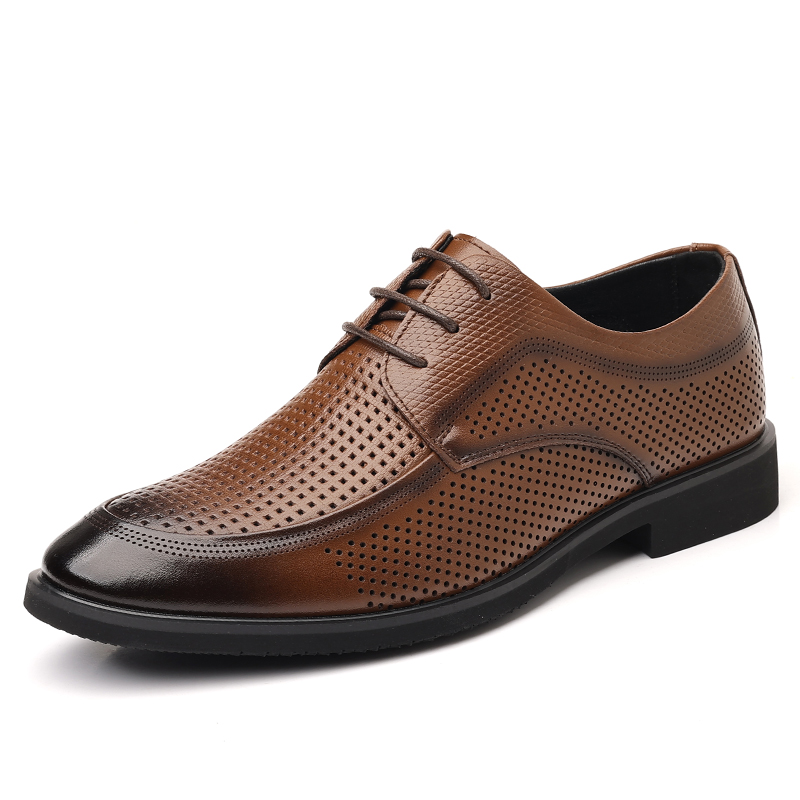 

POPULAR ROUSE PR Коричневые мужские туфли с перфорацией, цвет Brown Cut-Out