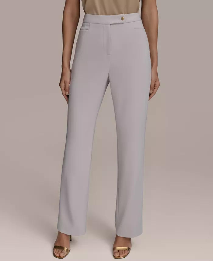 

Женские брюки прямого кроя Donna Karan New York, коричневый/бежевый