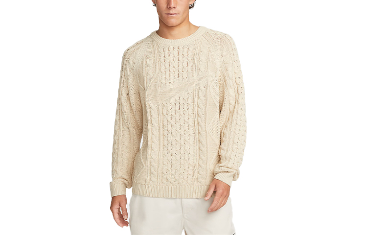Футболка Life Cable Knit Nike, цвет бамбуковый жёлтый, азиатский размер — фото 4