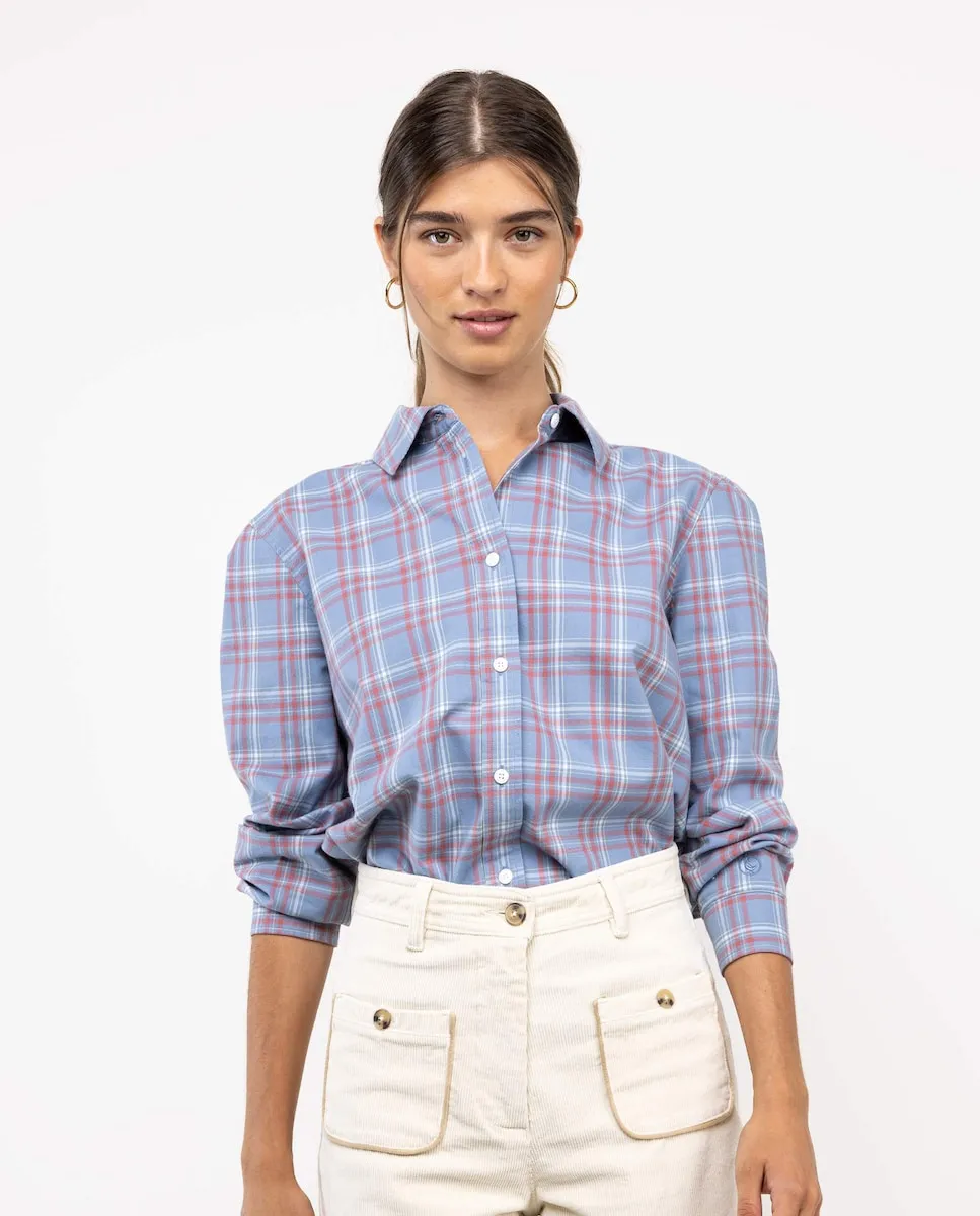 

Женская рубашка в клетку стандартного кроя El Ganso, синий/белый