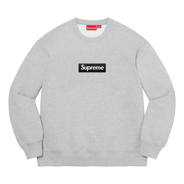

Свитер box logo crewneck 'grey black white' Supreme, серый