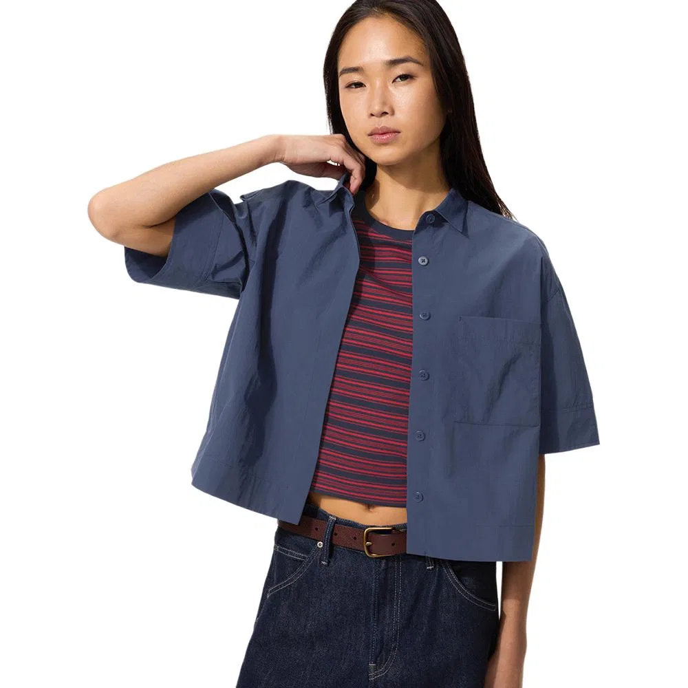 Рубашка женская Navy Blue с острым воротником UNIQLO — фото 3