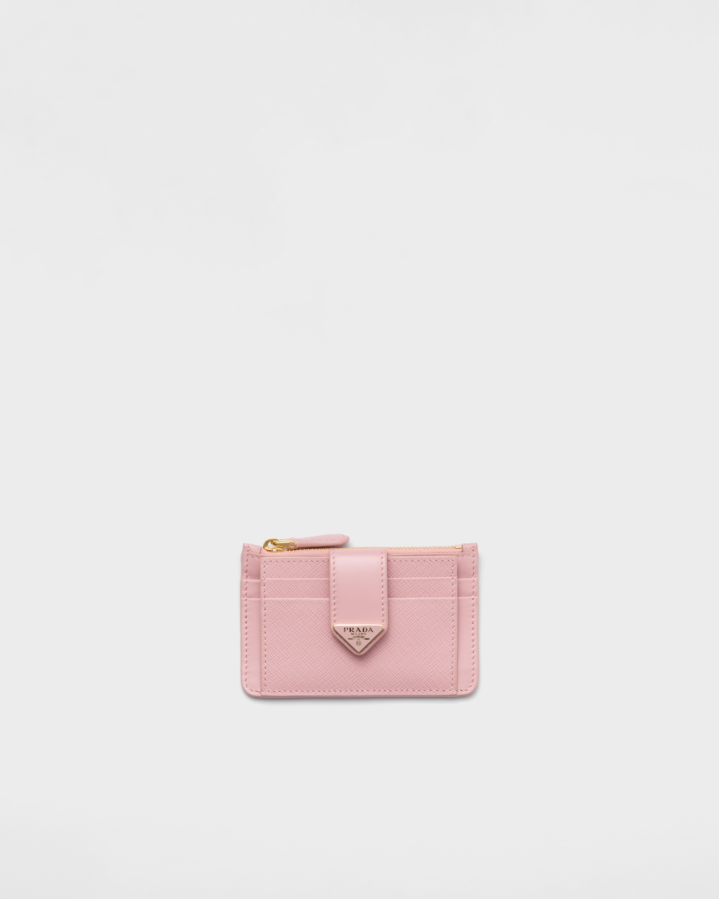 

Держатель для карт из сафьяновой и гладкой кожи Prada, персиковый