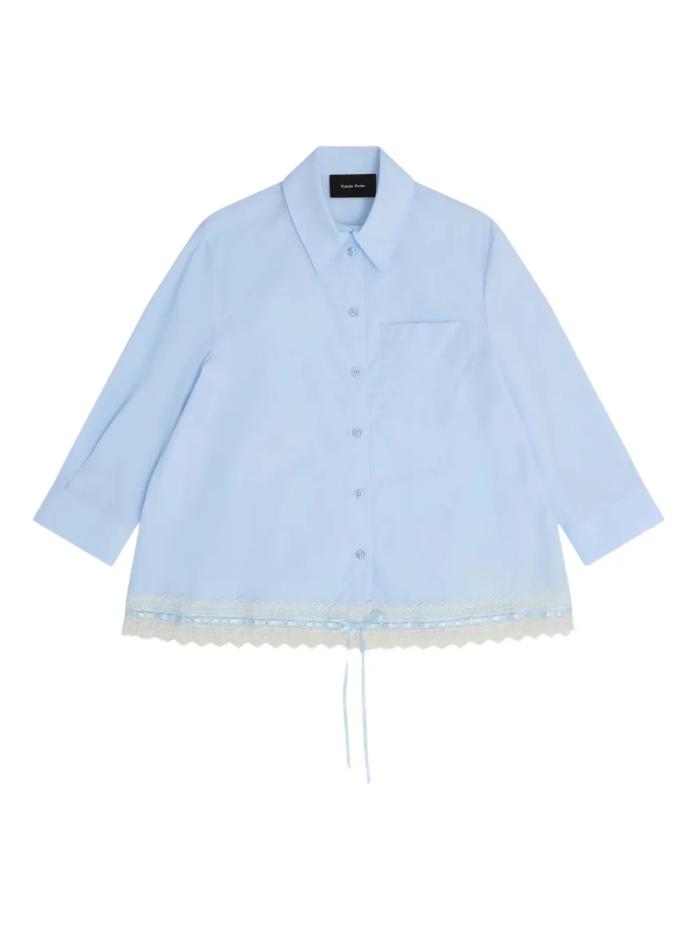 

Рубашка с кружевной отделкой Simone Rocha, синий