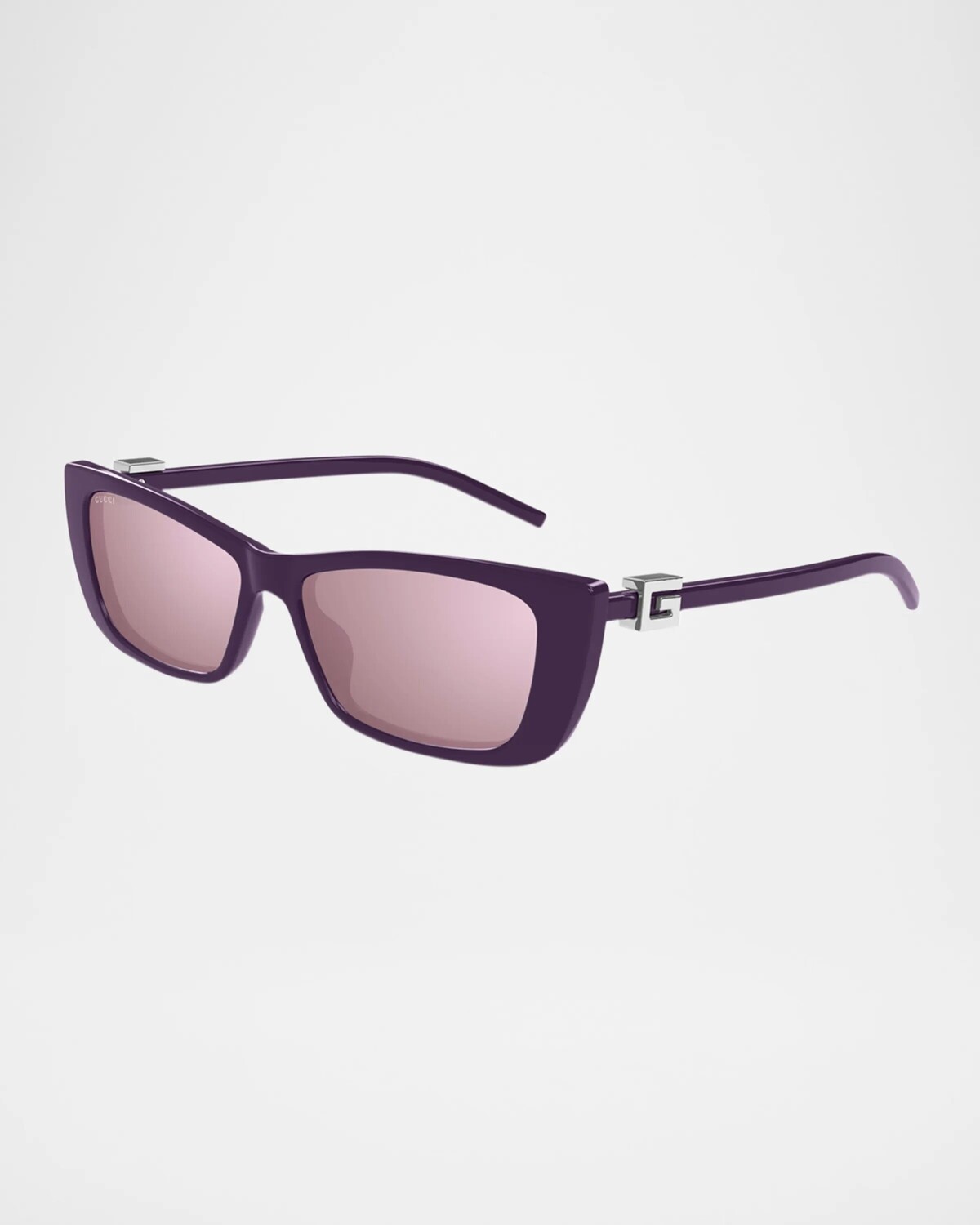 

Пластиковые солнцезащитные очки «кошачий глаз» Gucci, цвет Shiny Black