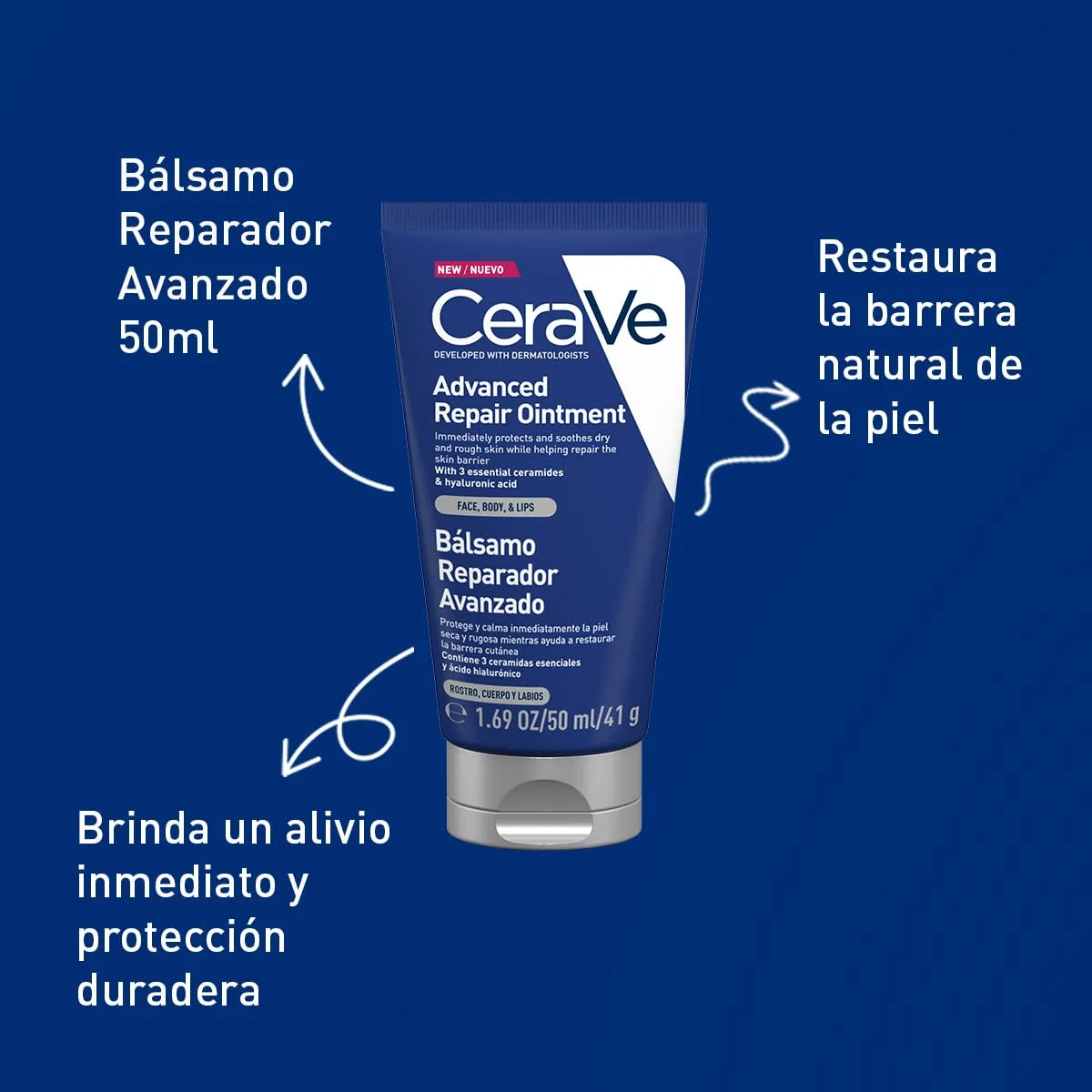 Молочко для умывания CeraVe — Восстанавливающий бальзам для потрескавшейся и сухой кожи, 50 мл — фото 4