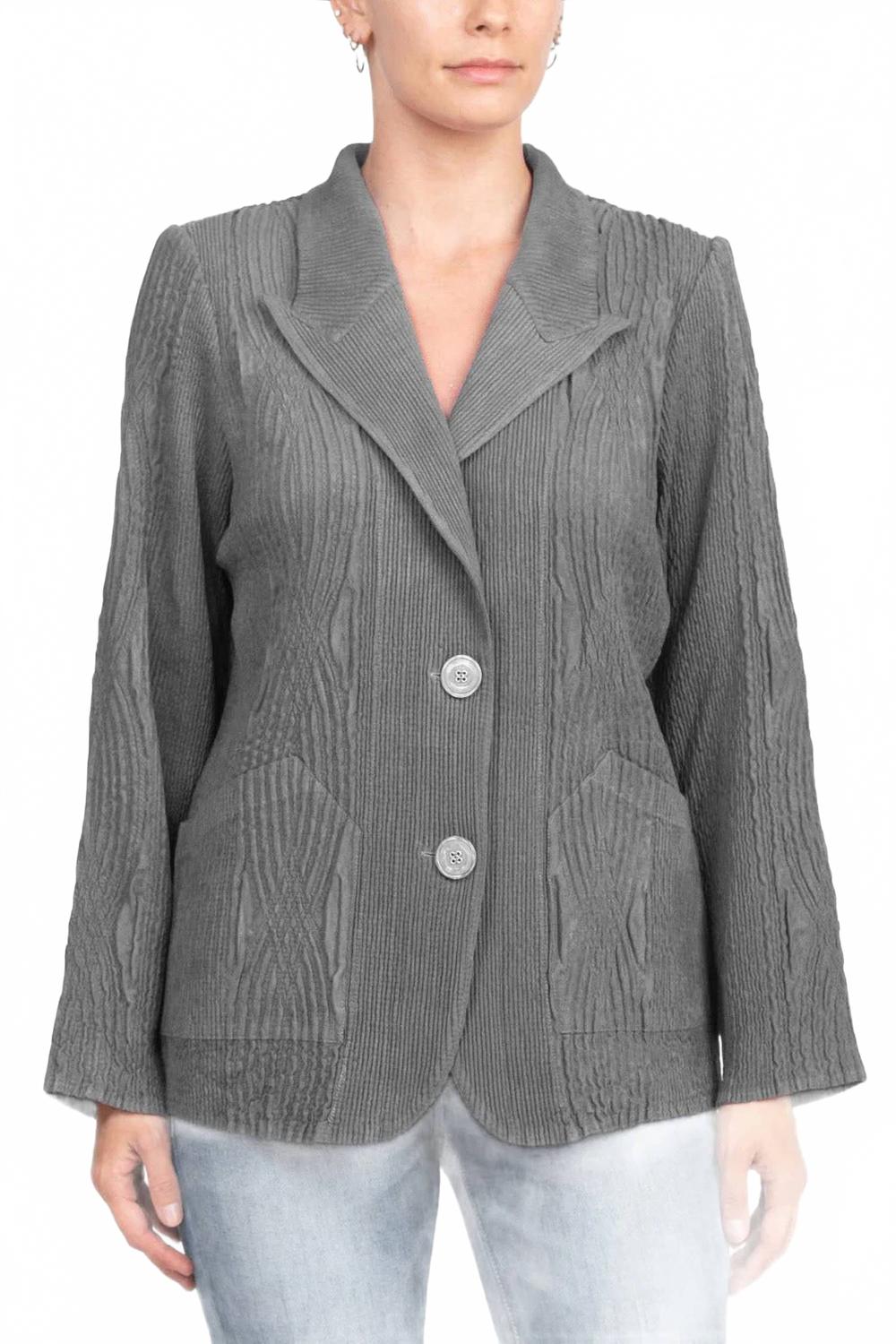 

Flair Wear Куртка из искусственной замши с отложным воротником, серого цвета